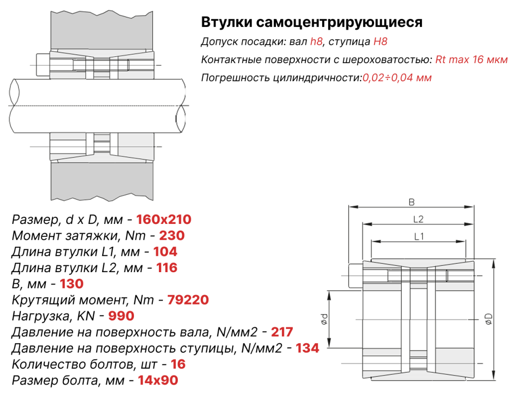 Чертеж втулка зажимная 160х210 Чертеж втулка зажимная 160х210