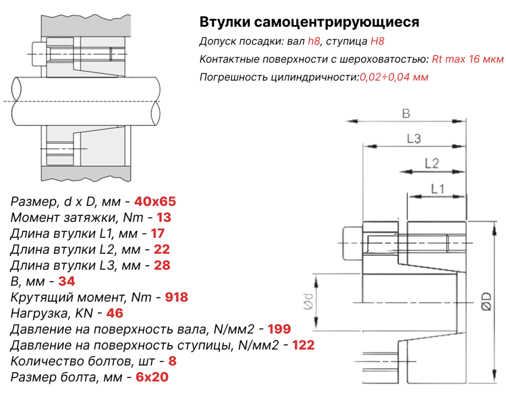 Чертеж втулка зажимная ВК13 40х65