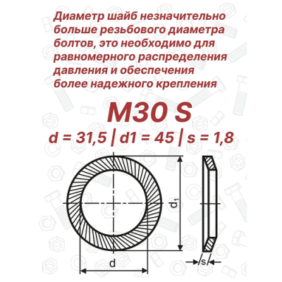 Шайба стопорная М30 DIN 9250 Schnorr S